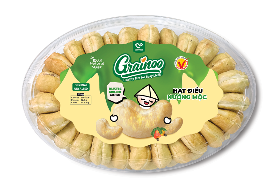 Hạt điều nướng mộc xếp hoa 160g